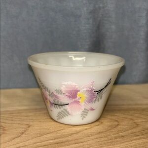 Custard Cups Indopal Indonesia pink iris flower pattern